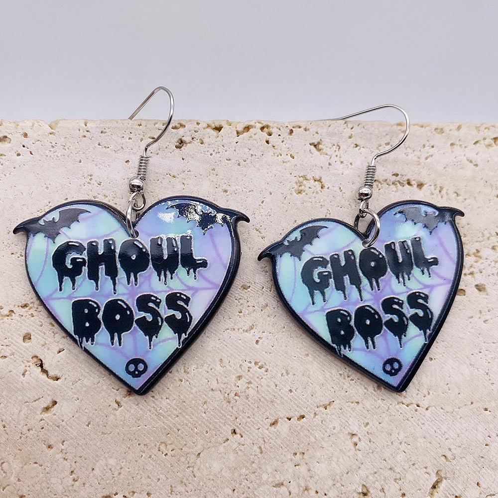 Wholesale Graffiti Coffin Acrylic Earrings